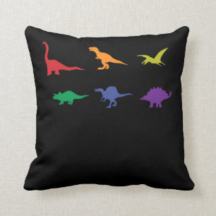 Colourful Dinosaurs T-rex Spinosaurus Stegosarus Cushion