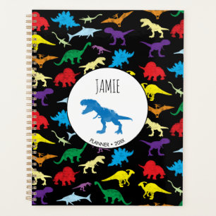 Colourful Dinosaurs Watercolor Kids Pattern Planner