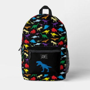 Colourful Dinosaurs Watercolor Kids School Printed Backpack
