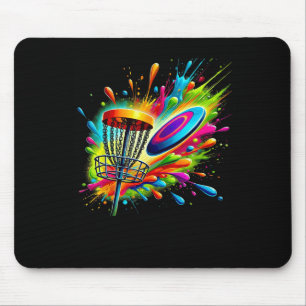 Colourful Disc Golf Crew Tie Dye Graphic Tee Men W Mouse Pad