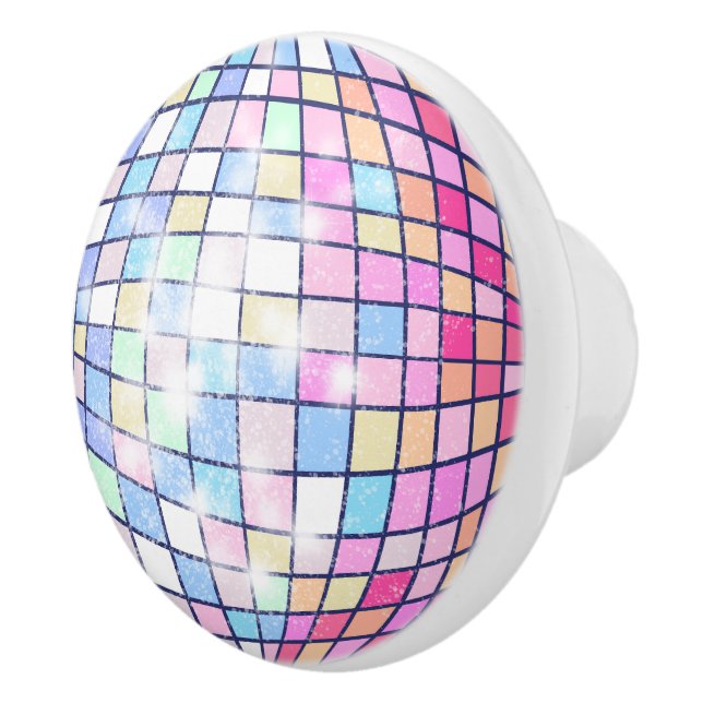 Colourful Disco Ball  Ceramic Knob (Right)