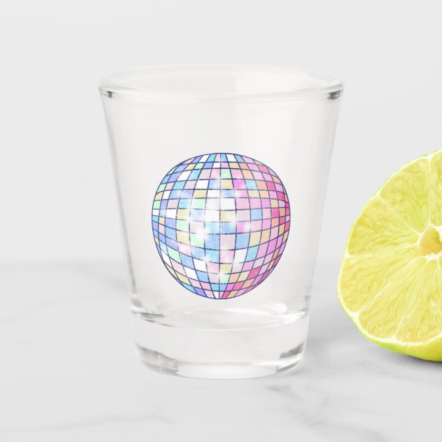 Colourful Disco Ball Shot Glass (Front)
