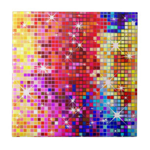 Colourful Disco Mirror Tile