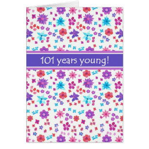 Colourful Ditsy Floral Age-specific 101st Birthday