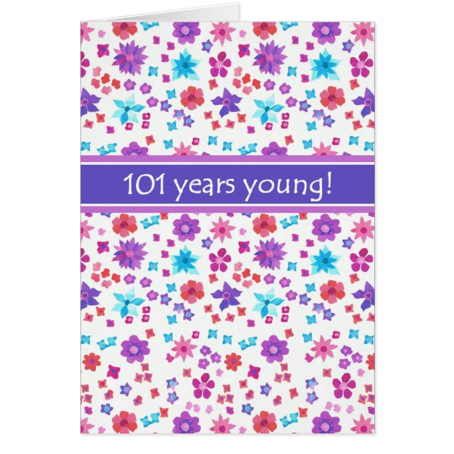 Colourful Ditsy Floral Age-specific 101st Birthday (Front)