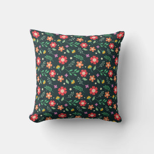 Colourful Ditsy Floral Print Background Design Cushion