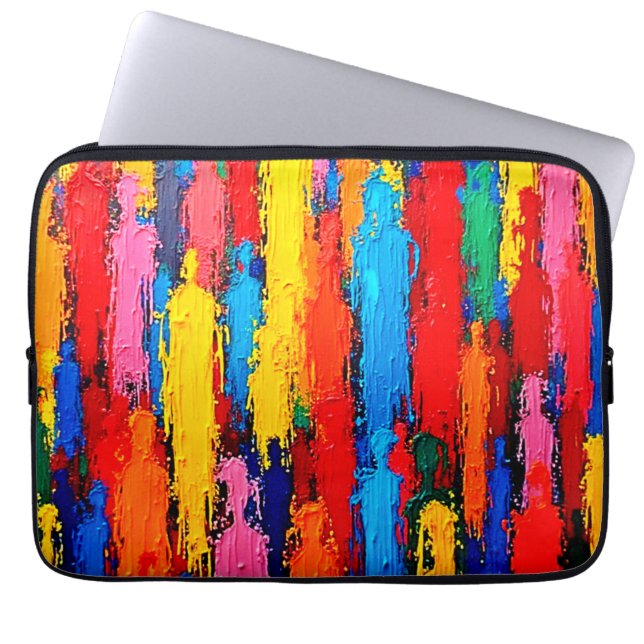 Colourful Diverse Human Connection Art Laptop Sleeve (Front)