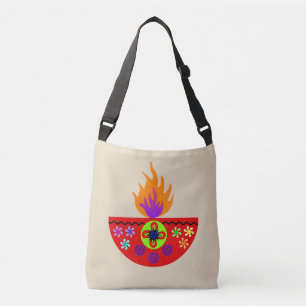 Colourful Diwali Lamp Diya Crossbody Bag