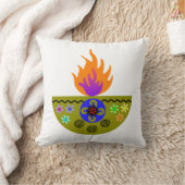 Colourful Diwali Lamp Diya Cushion (Blanket)