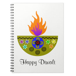 Colourful Diwali Lamp Diya Notebook