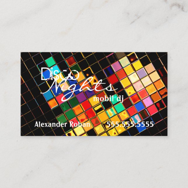Colourful DJ Business Card (Front)