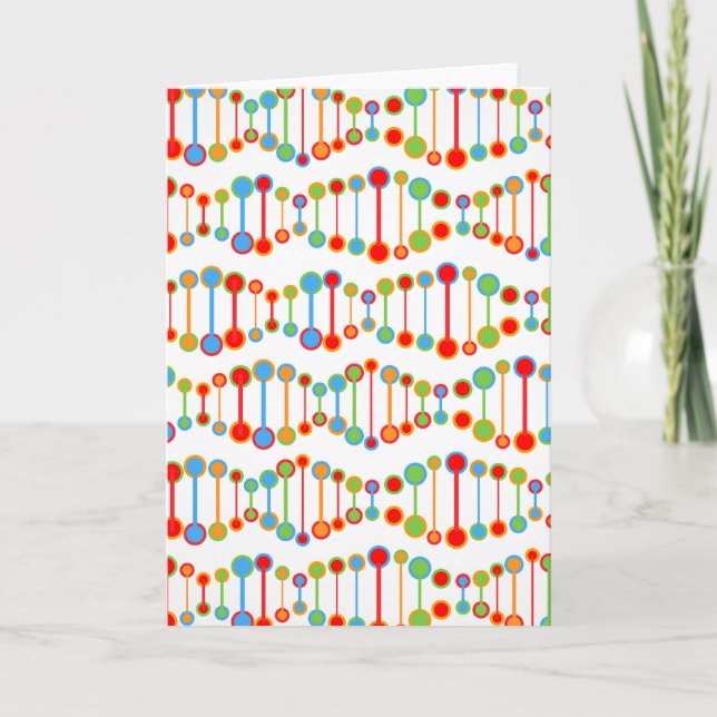 Colourful DNA structure pattern Card (Front)