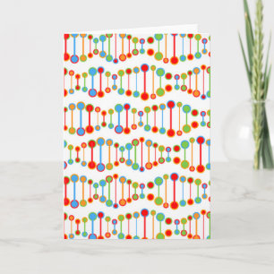 Colourful DNA structure pattern Card