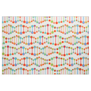 Colourful DNA structure pattern Fabric