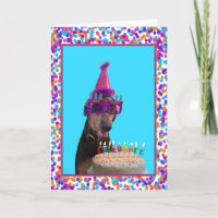 Colourful Doberman Birthday Celebration Cake