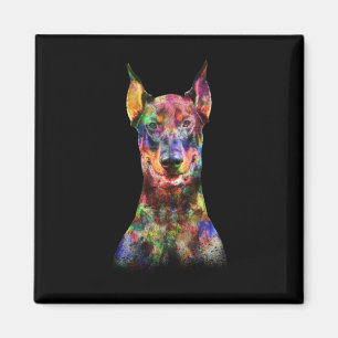 Colourful Doberman Dog Magnet