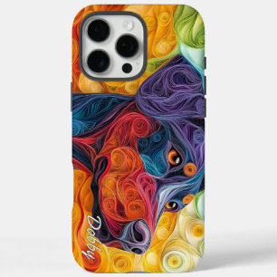 Colourful Doberman Pincher Portrait iPhone 16 Pro Max Case