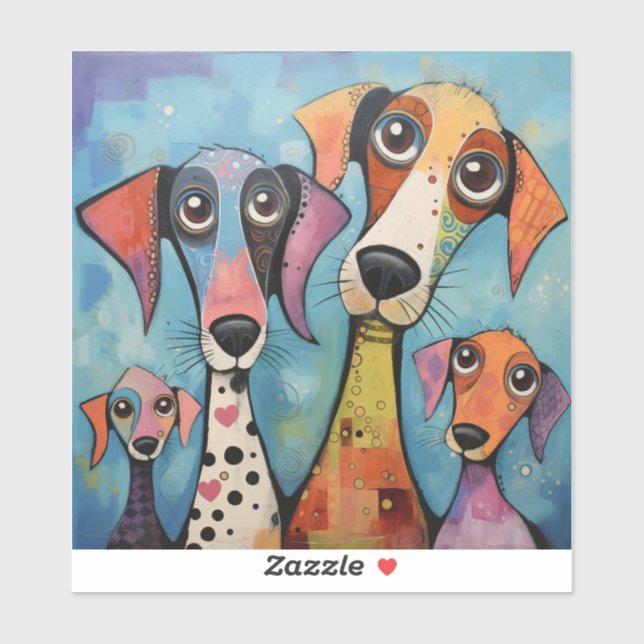 Colourful Dog Abstract Art Cartoon-style (Sheet)