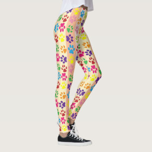 Colourful Dog and Cat Paw Legging