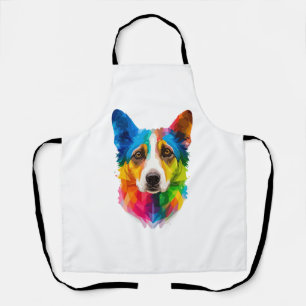 Colourful dog artwork apron