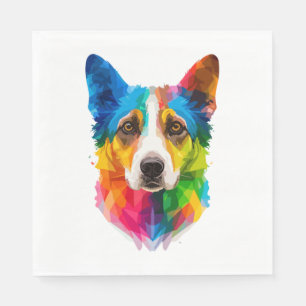 Colourful dog artwork   napkin