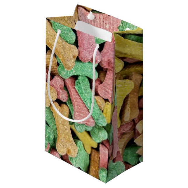 colourful dog bones small gift bag (Front Angled)