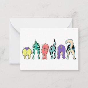 Colourful Dog Butts Card