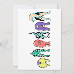 Colourful Dog Butts Holiday Card