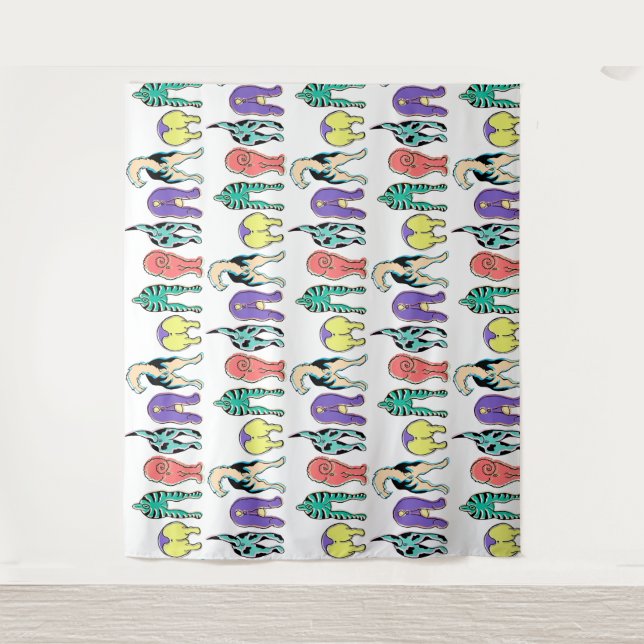 Colourful Dog Butts Pattern Tapestry (Front)