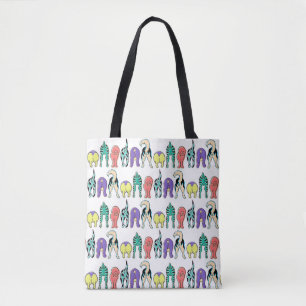 Colourful Dog Butts Pattern Tote Bag
