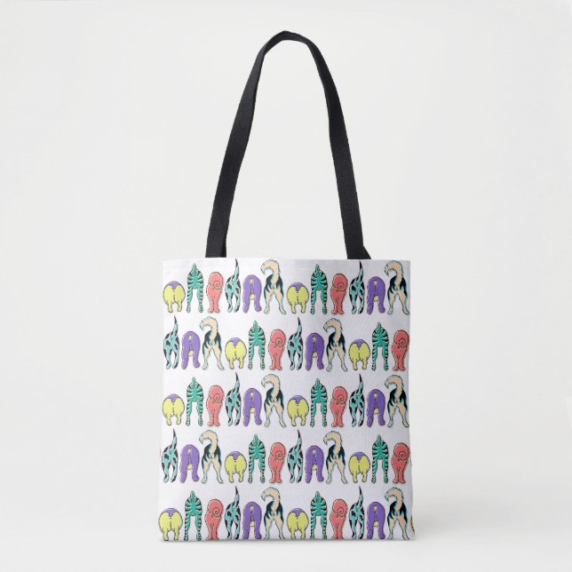 Colourful Dog Butts Pattern Tote Bag (Front)