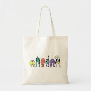 Colourful Dog Butts Tote Bag