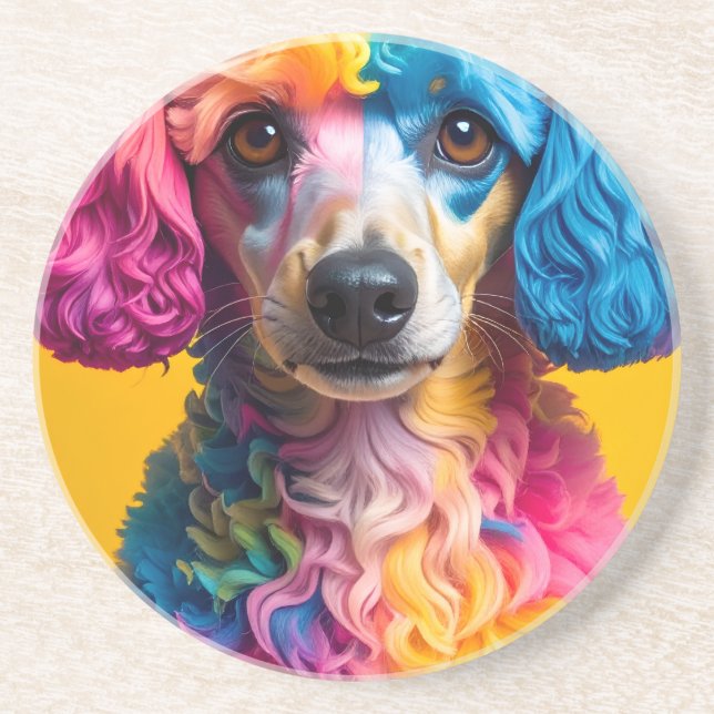 Colourful Dog Coaster (Front)