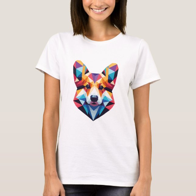 Colourful Dog Face T-Shirt (Front)