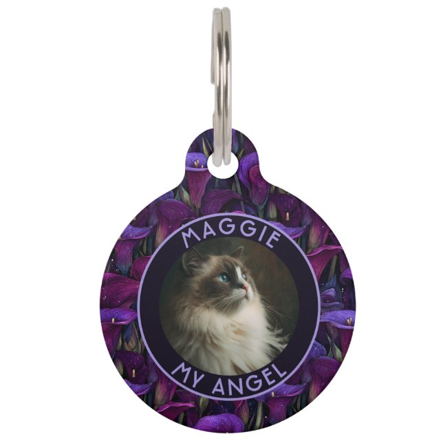 Colourful Dog Gift Calla Lilies Pet Tag (Front)