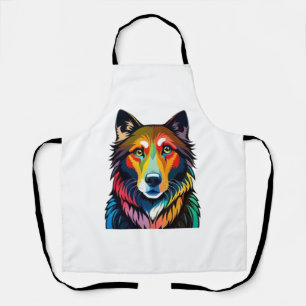 colourful dog graphic - apron