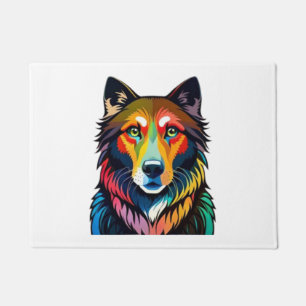 colourful dog graphic - doormat