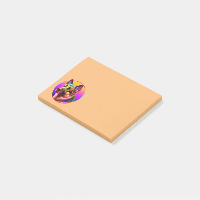 Colourful Dog In Rainbow Cute And Modern Style Post-it Notes (Angled)