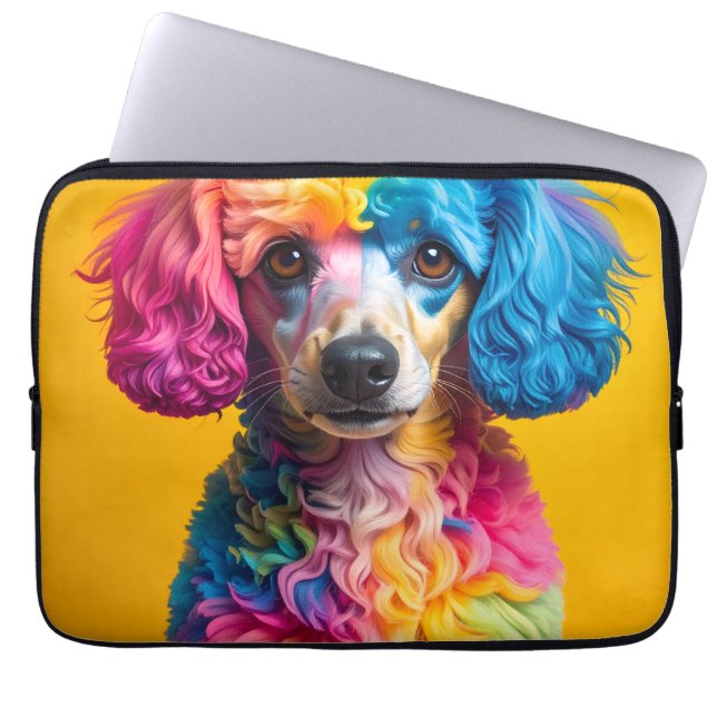 Colourful Dog Laptop Sleeve (Front)
