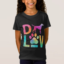 Colourful Dog Love Paw Watercolor Art
