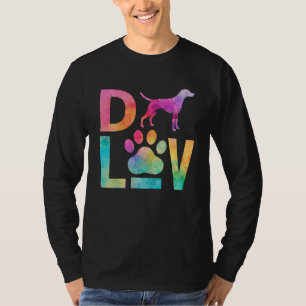 Colourful Dog Love Paw Watercolor Art T-Shirt