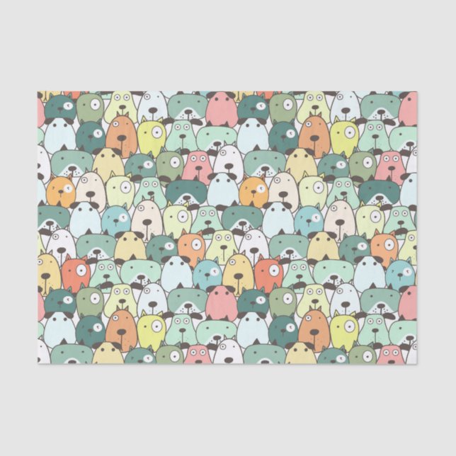 Colourful Dog Pattern Decoupage Paper (Front)