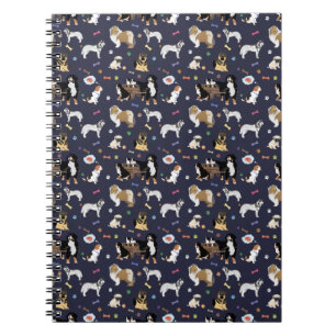 Colourful Dog Pattern Notebook