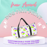 Colourful Dog Paw Print Design, Editable Paw Colou