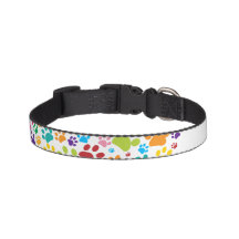 Colourful dog paw print made of heart
