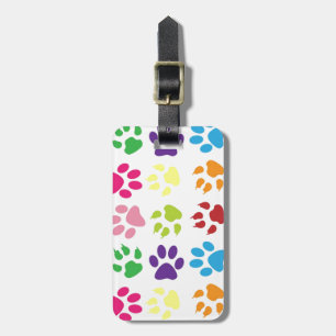 Colourful Dog Paws Luggage Tag