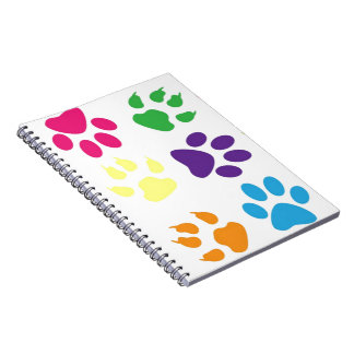 Colourful Dog Paws Notebook