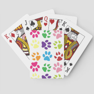 Colourful Dog Paws Playing Cards