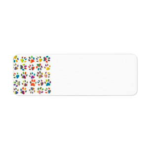 colourful-dog paws return address label
