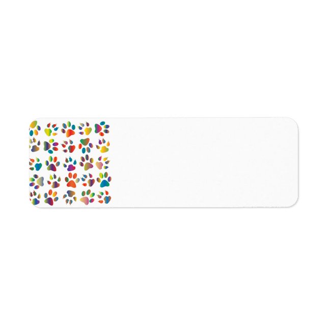 colourful-dog paws return address label (Front)
